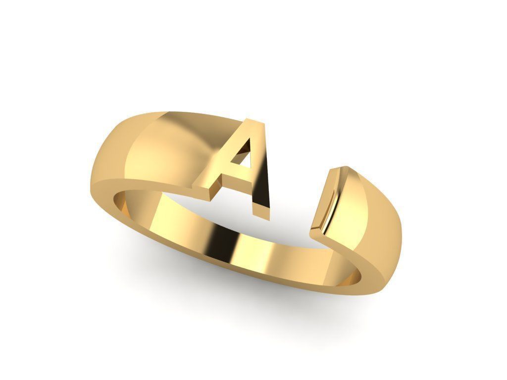 Jewelry Alphabet Ring A 3D print model_17