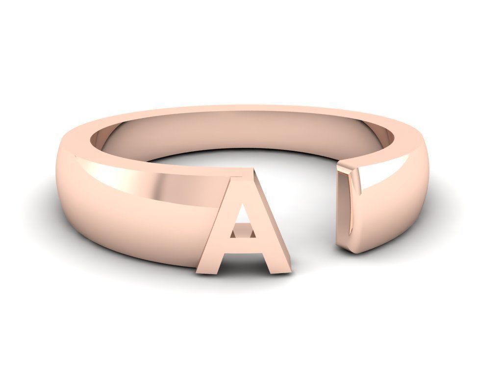 Jewelry Alphabet Ring A 3D print model_8
