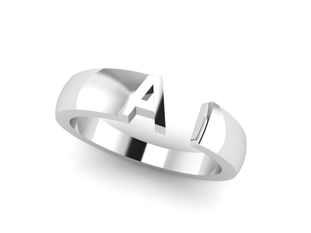 Jewelry Alphabet Ring A 3D print model_12