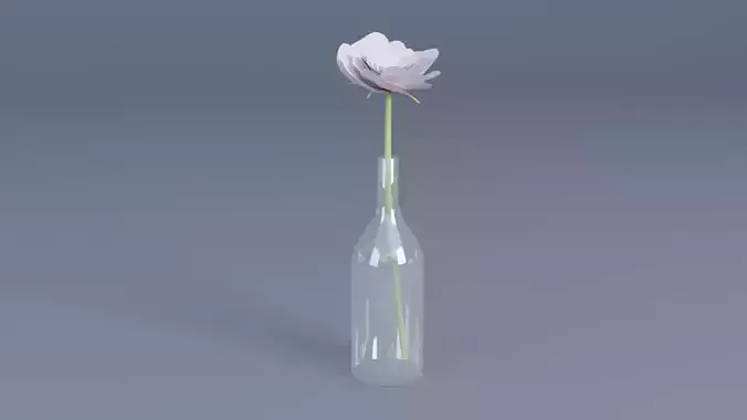 flower vase Low-poly 3D model