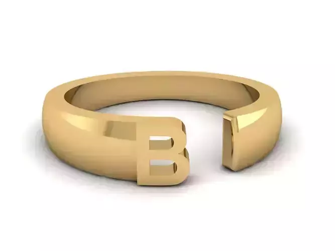 Jewelry Alphabet Ring B 3D print model
