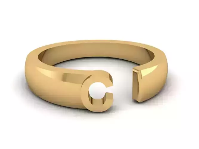Jewelry Alphabet Ring C 3D print model