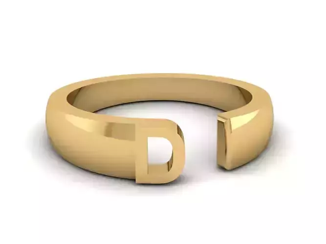 Jewelry Alphabet Ring D 3D print model