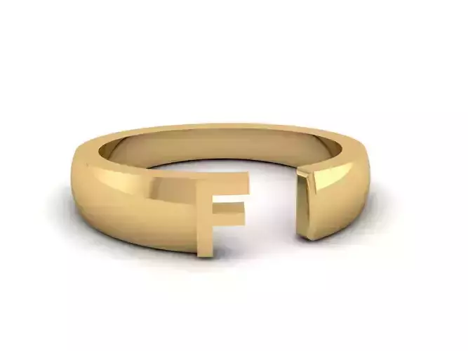 Jewelry Alphabet Ring F 3D print model
