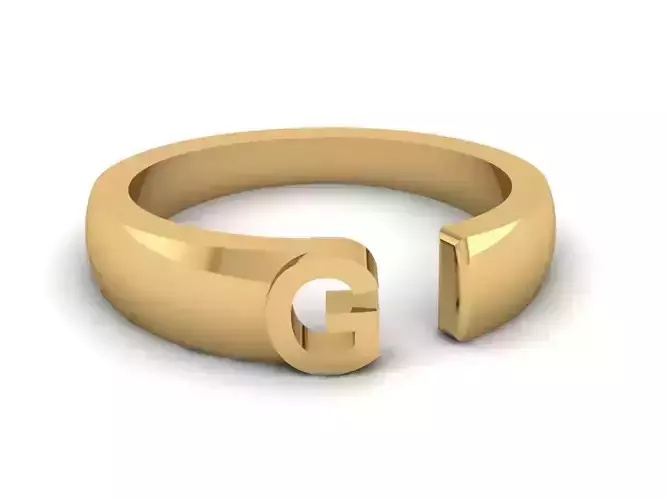 Jewelry Alphabet Ring G 3D print model