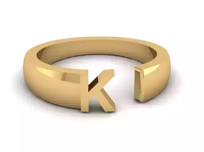 Jewelry Alphabet Ring K 3D print model