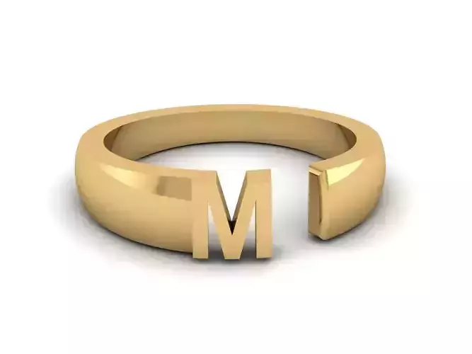 Jewelry Alphabet Ring M 3D print model