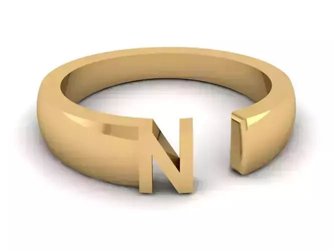 Jewelry Alphabet Ring N 3D print model