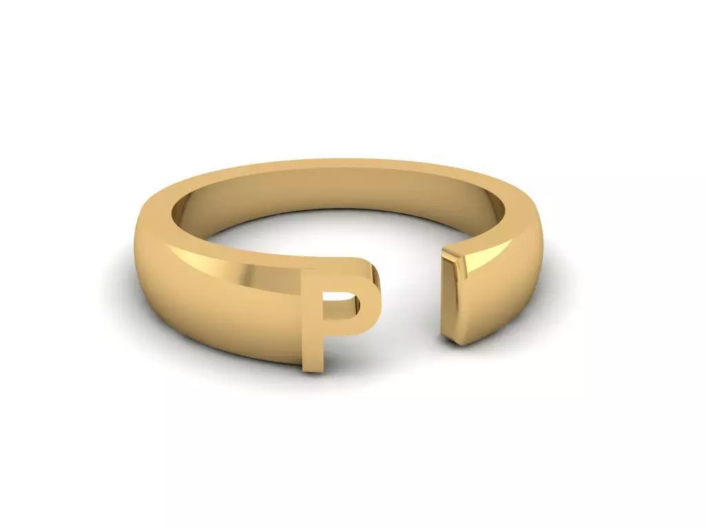Jewelry Alphabet Ring P 3D print model