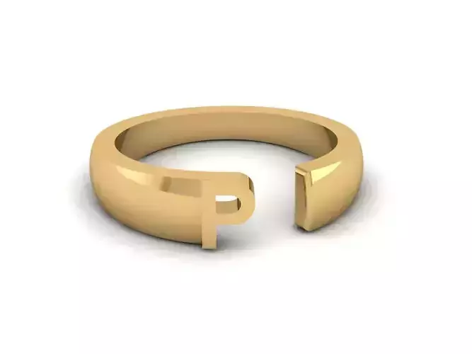 Jewelry Alphabet Ring P 3D print model
