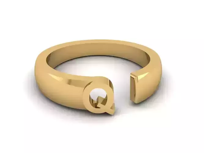 Jewelry Alphabet Ring Q 3D print model