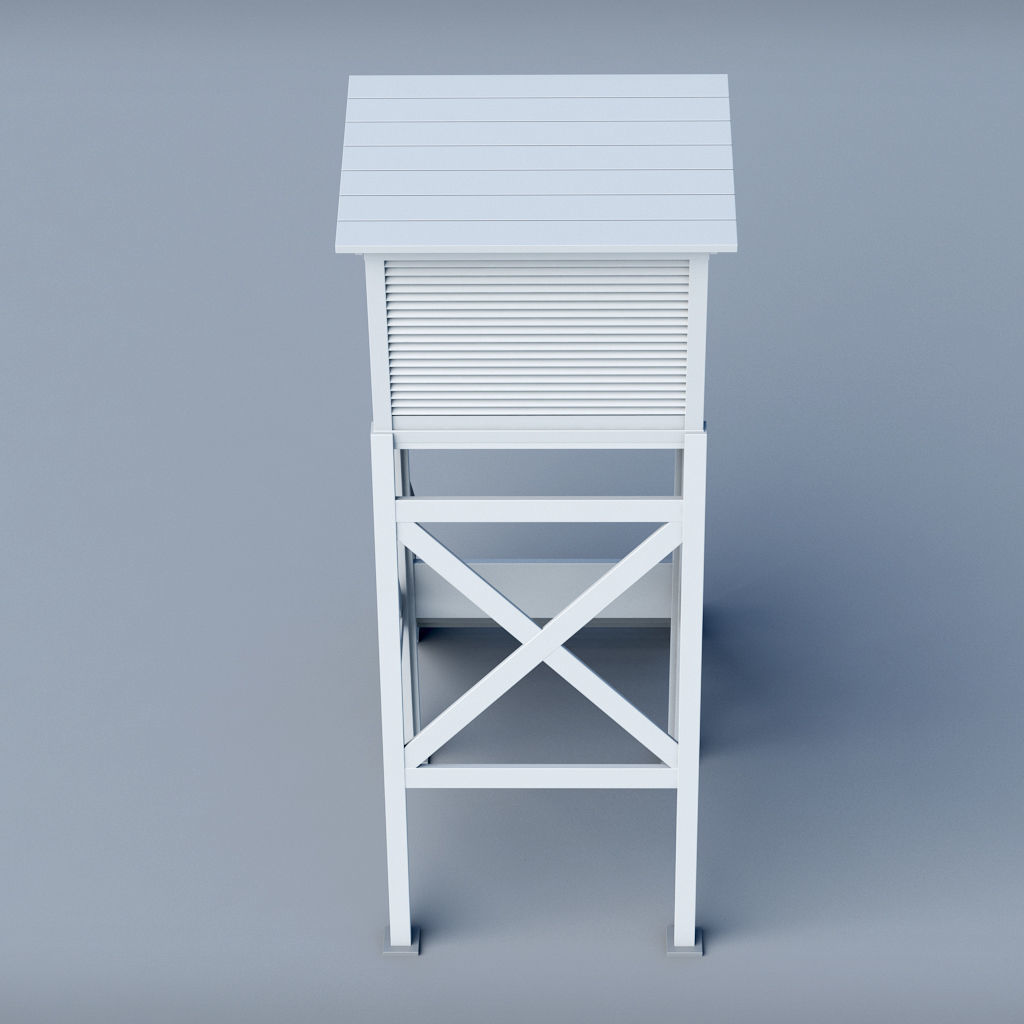 Weather meteo station building low poly Low-poly 3D model_3