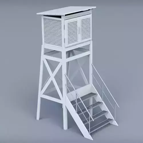 Weather meteo station building low poly Low-poly 3D model
