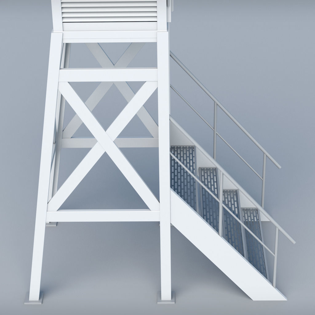 Weather meteo station building low poly Low-poly 3D model_2