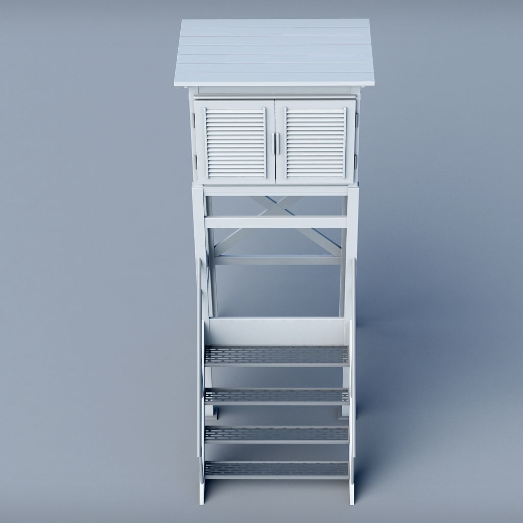 Weather meteo station building low poly Low-poly 3D model_1