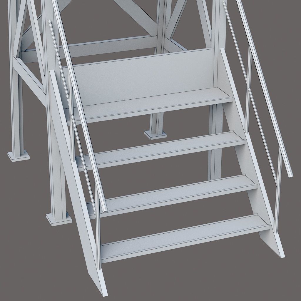 Weather meteo station building low poly Low-poly 3D model_9