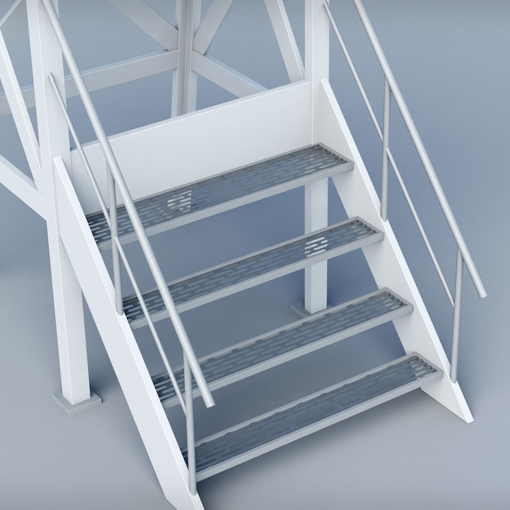 Weather meteo station building low poly Low-poly 3D model_5