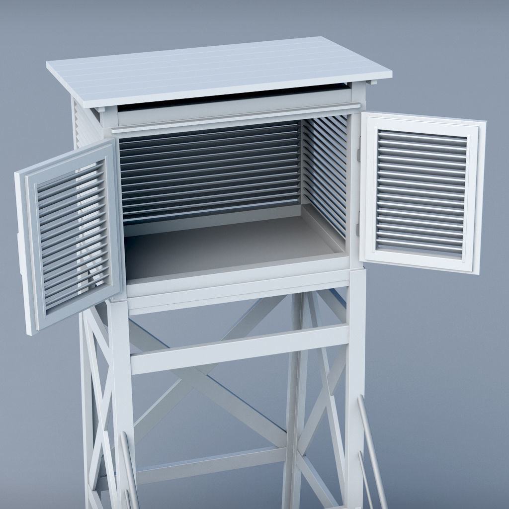 Weather meteo station building low poly Low-poly 3D model_4
