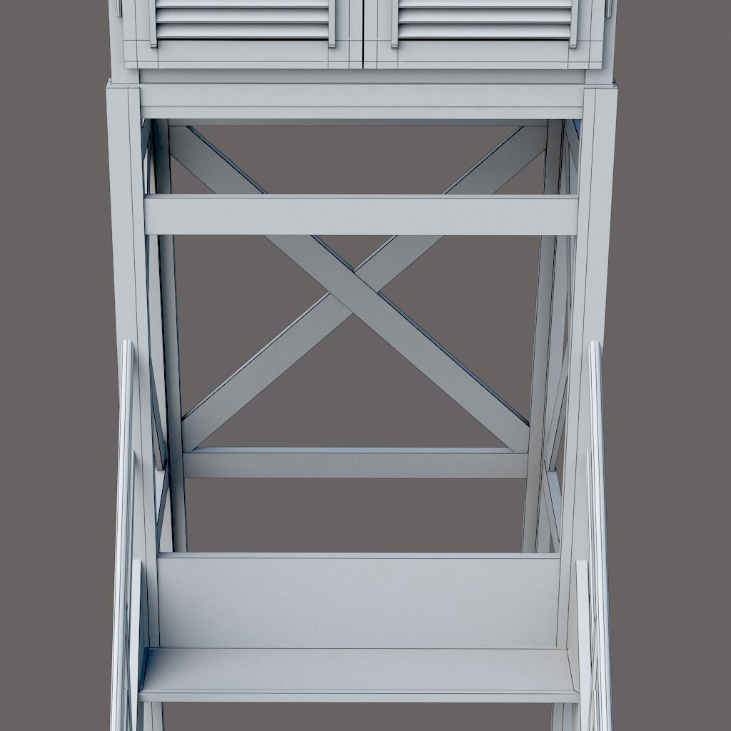 Weather meteo station building low poly Low-poly 3D model_10