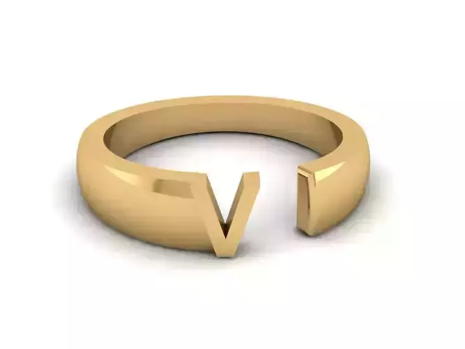 Jewelry Alphabet Ring  V 3D print model