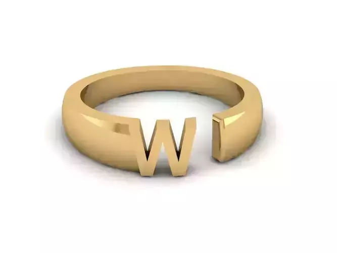 Jewelry Alphabet Ring  W 3D print model