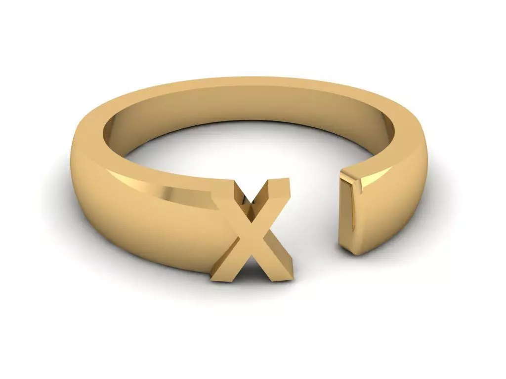 Jewelry Alphabet Ring X 3D print model