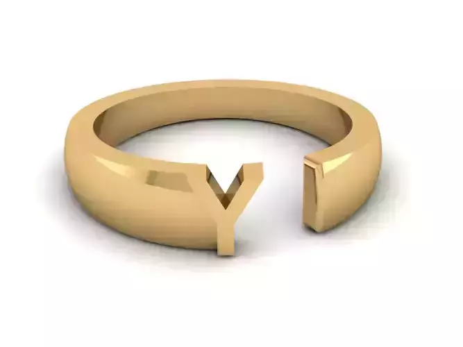 Jewelry Alphabet Ring Y