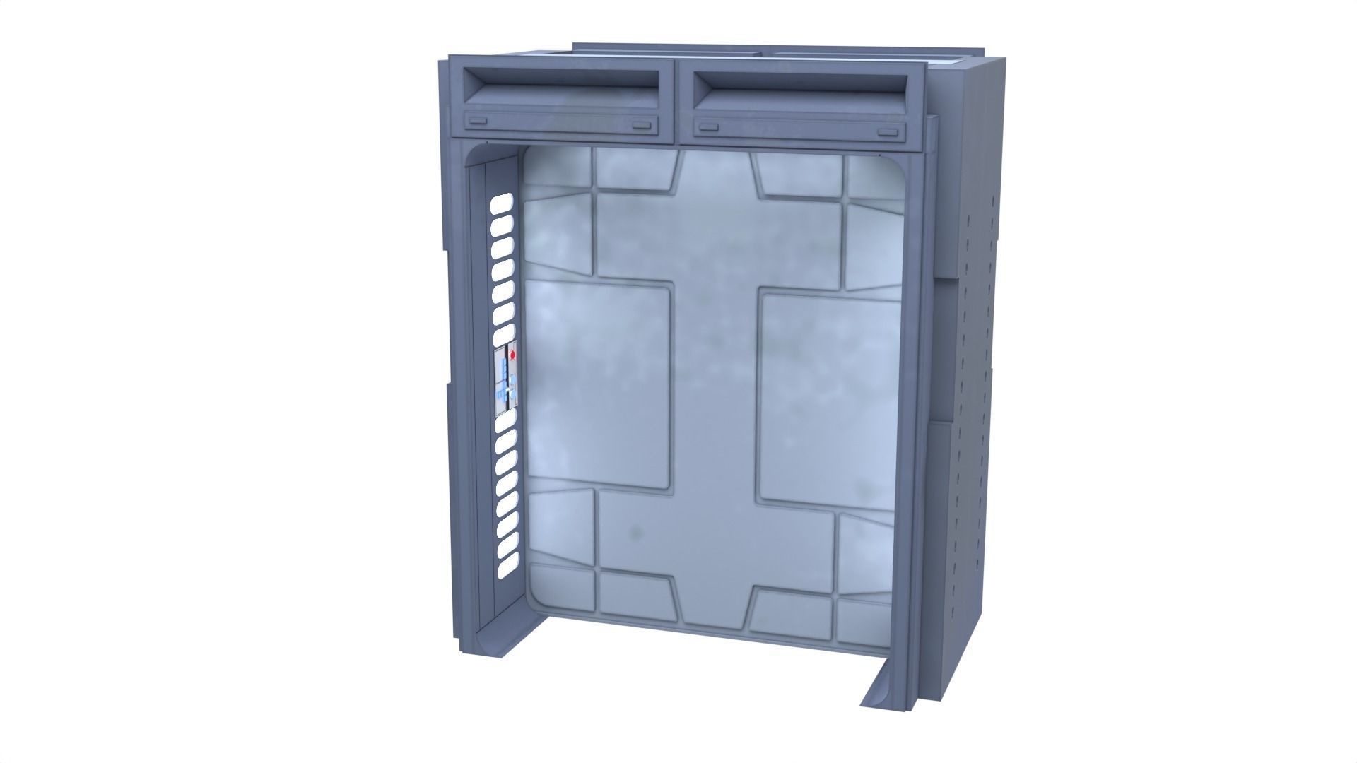 Death Star hallway walls and doors - 1-6 scale Hottoys 3D Model Collection_8