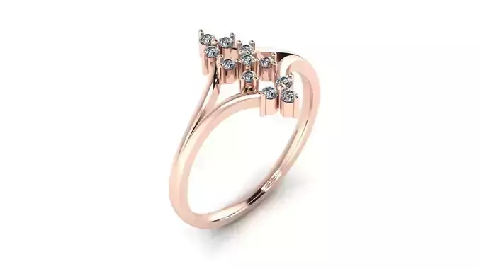 Jewelry Diamond Ring 3D Print Model 