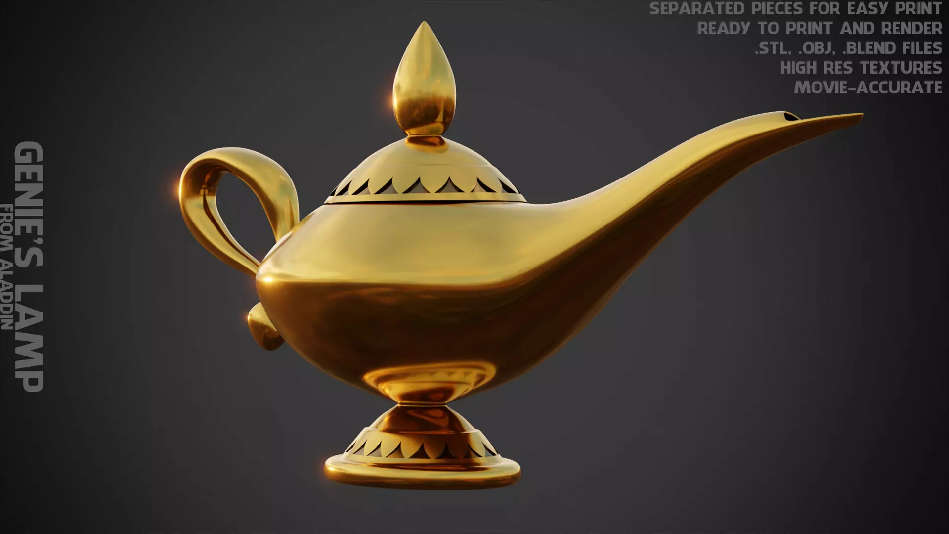 Aladdin Genie Lamp for Cosplay 3D print model