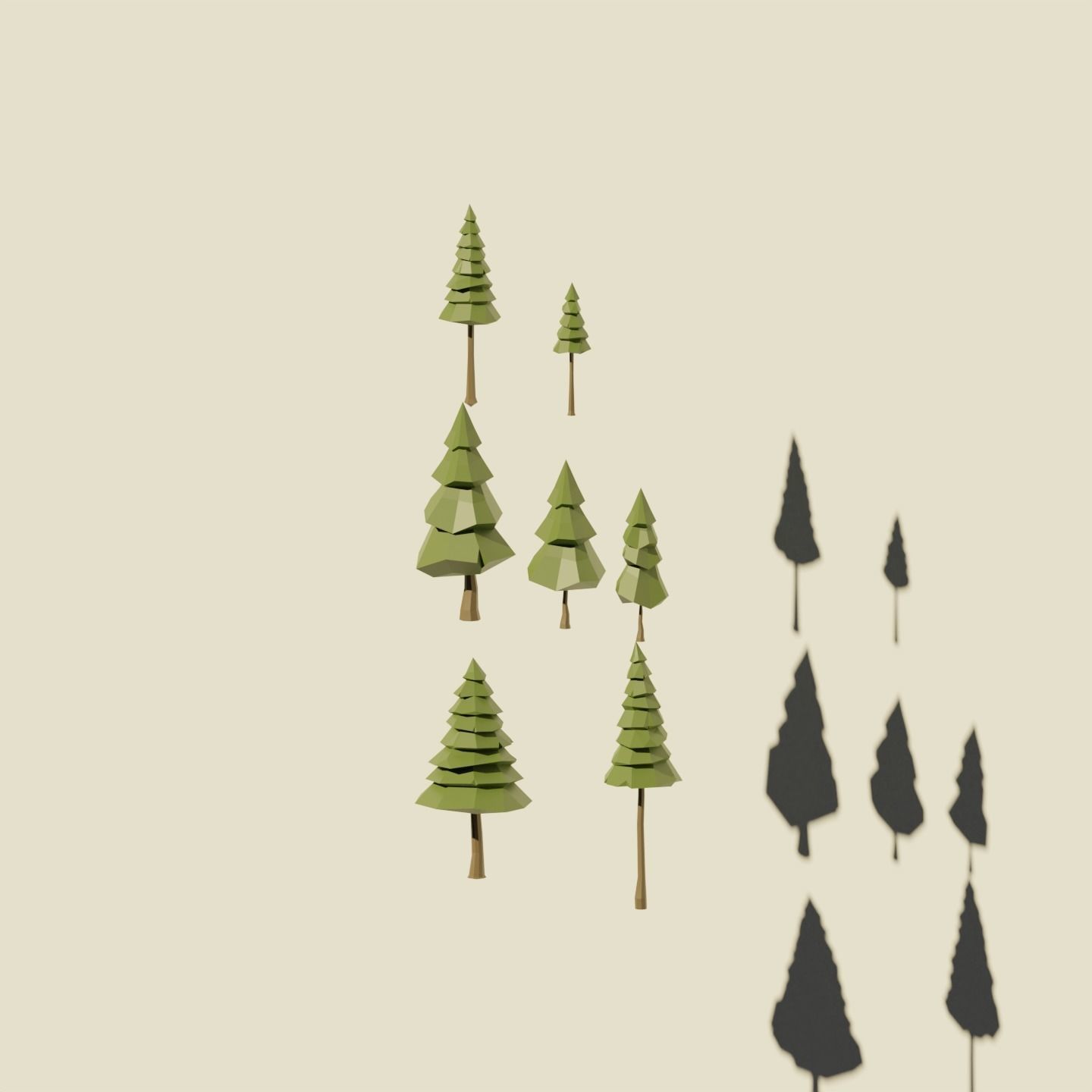 Low Poly Simple Trees Low-poly 3D model_3