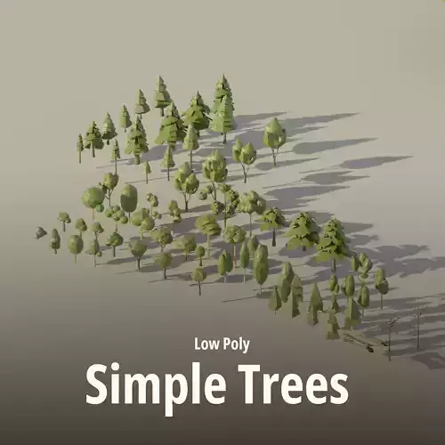 Low Poly Simple Trees Low-poly 3D model