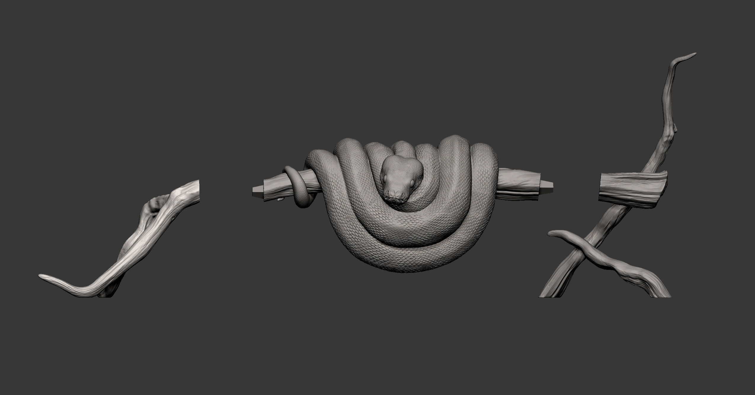 Green tree python  3D print model_8