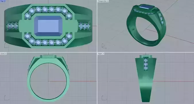 Men ring college ring set diamonds