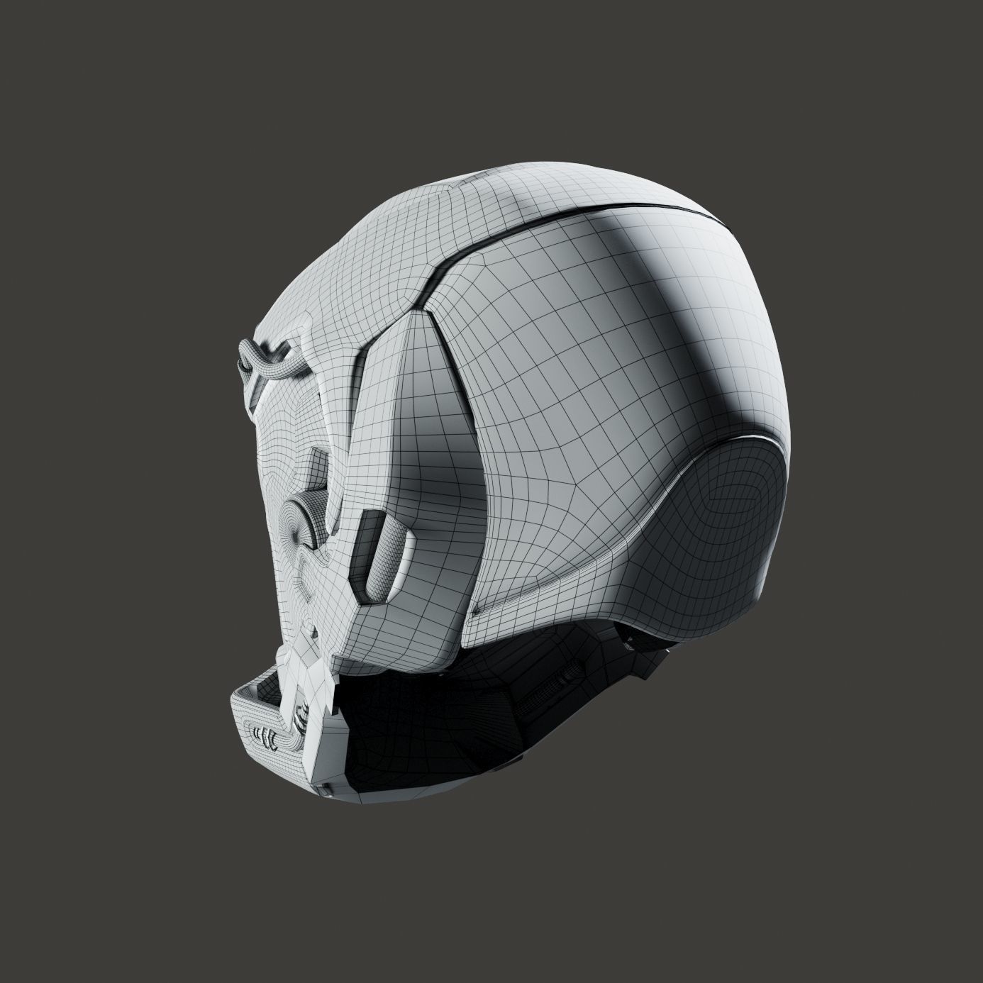 SciFi Helmet 5 version set 3D model_18