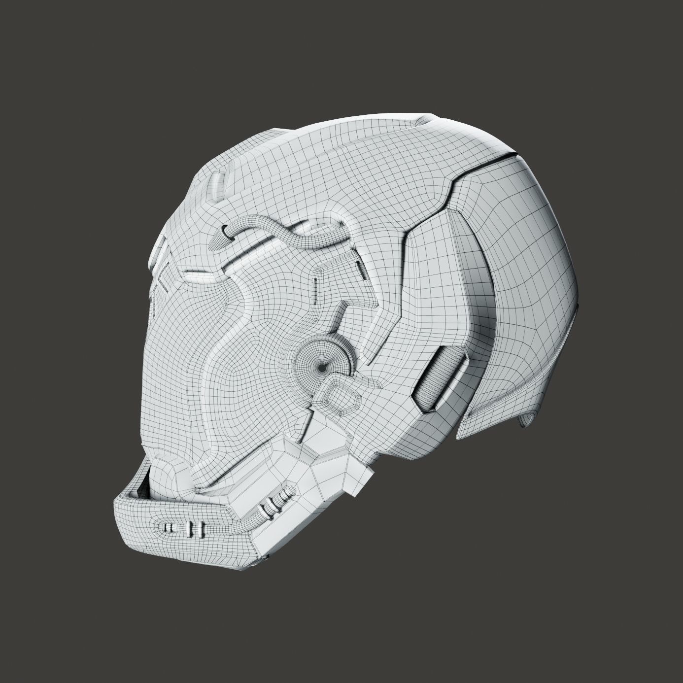 SciFi Helmet 5 version set 3D model_16