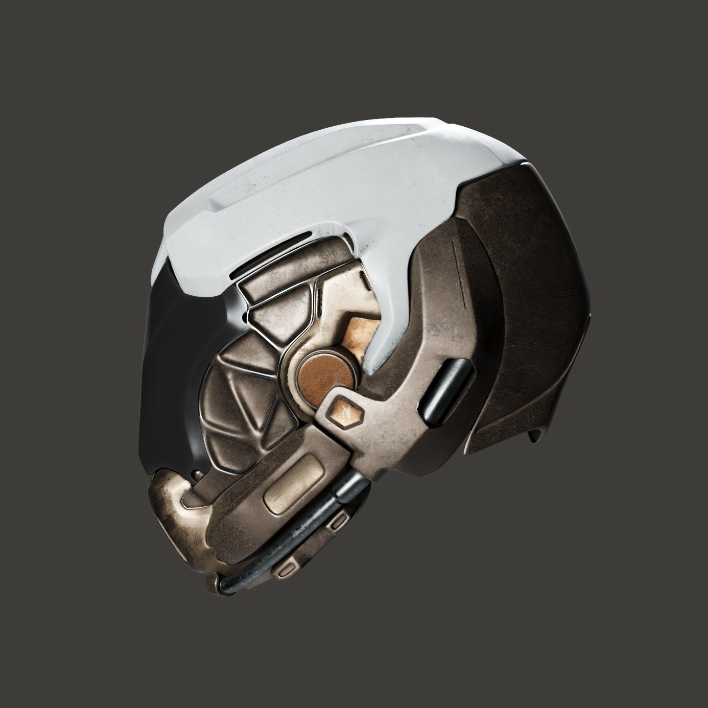 SciFi Helmet 5 version set 3D model_7