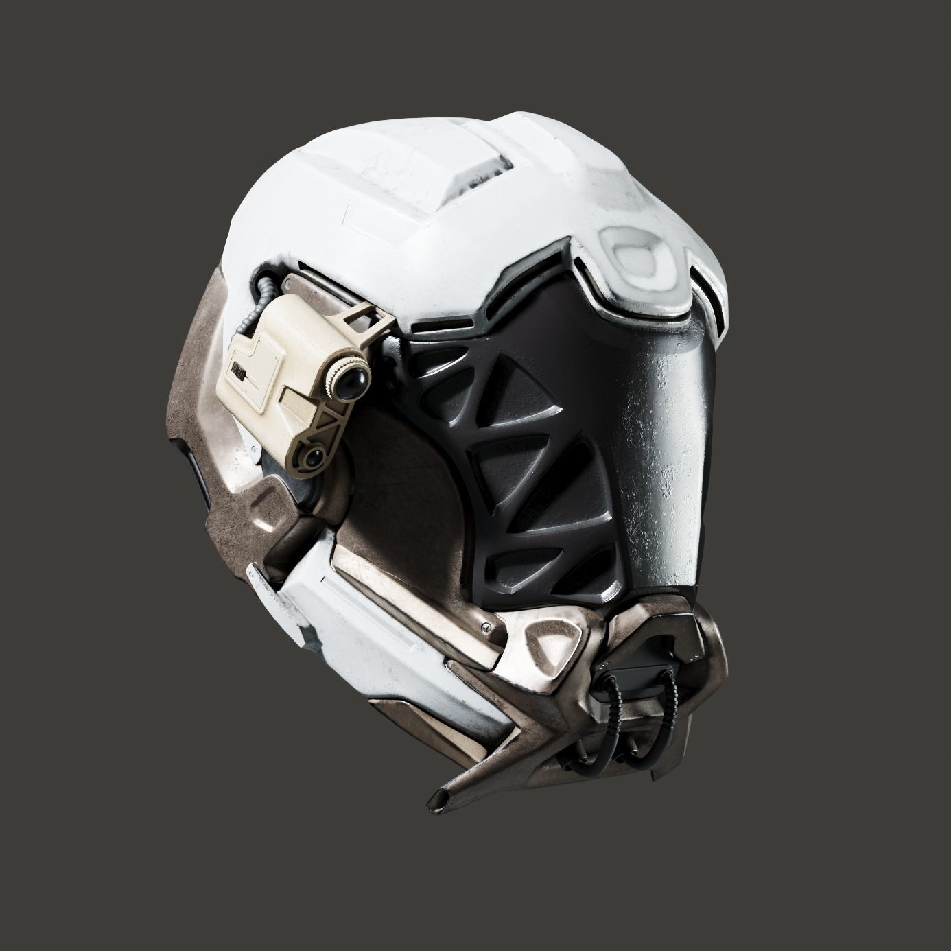 SciFi Helmet 5 version set 3D model_21