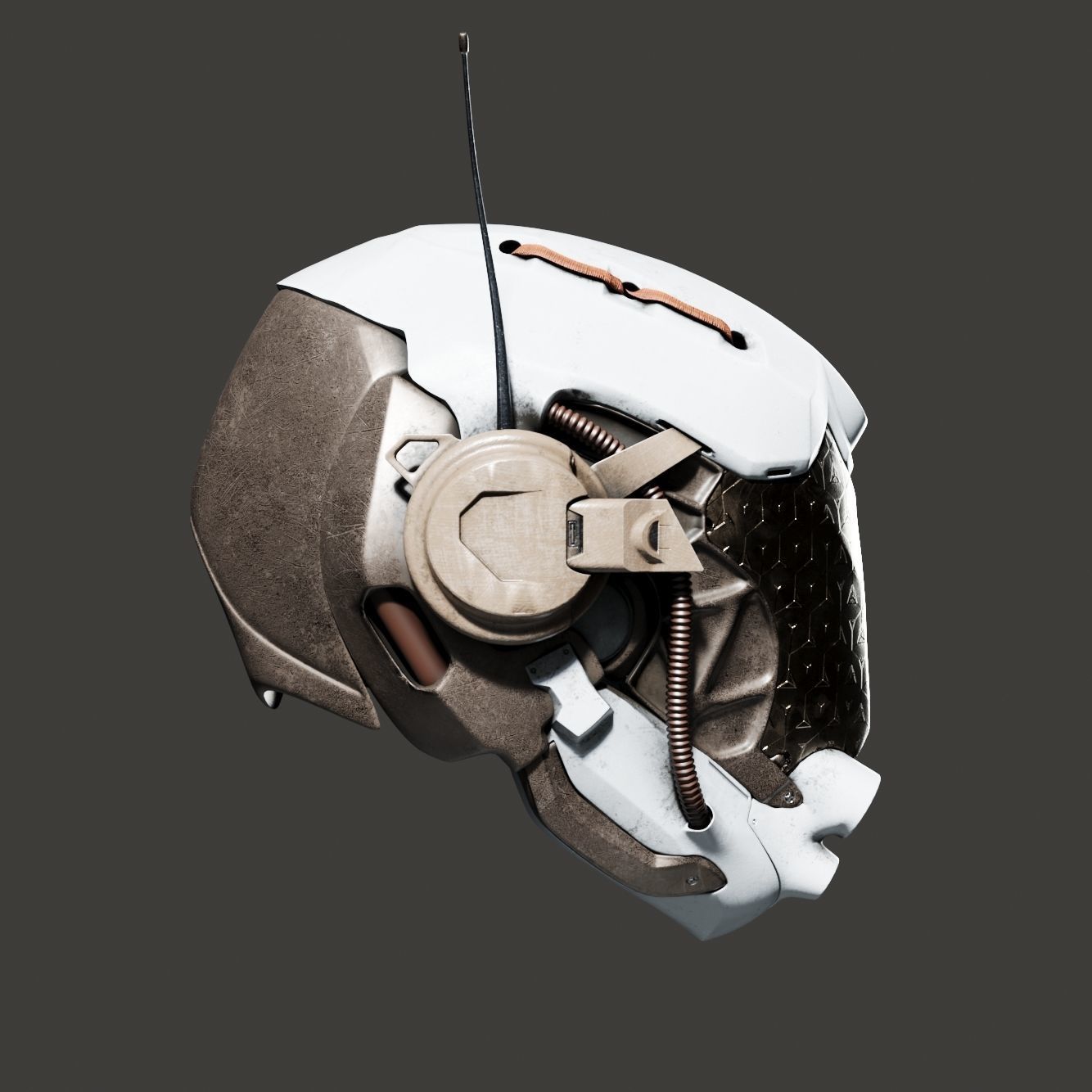 SciFi Helmet 5 version set 3D model_31