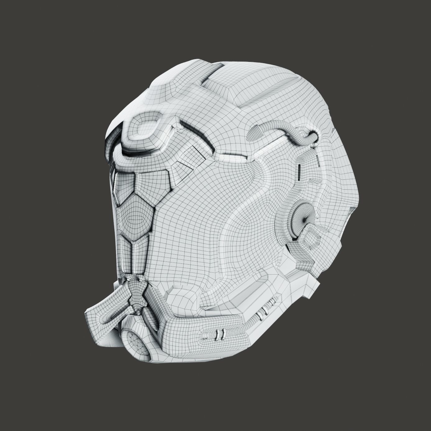 SciFi Helmet 5 version set 3D model_14