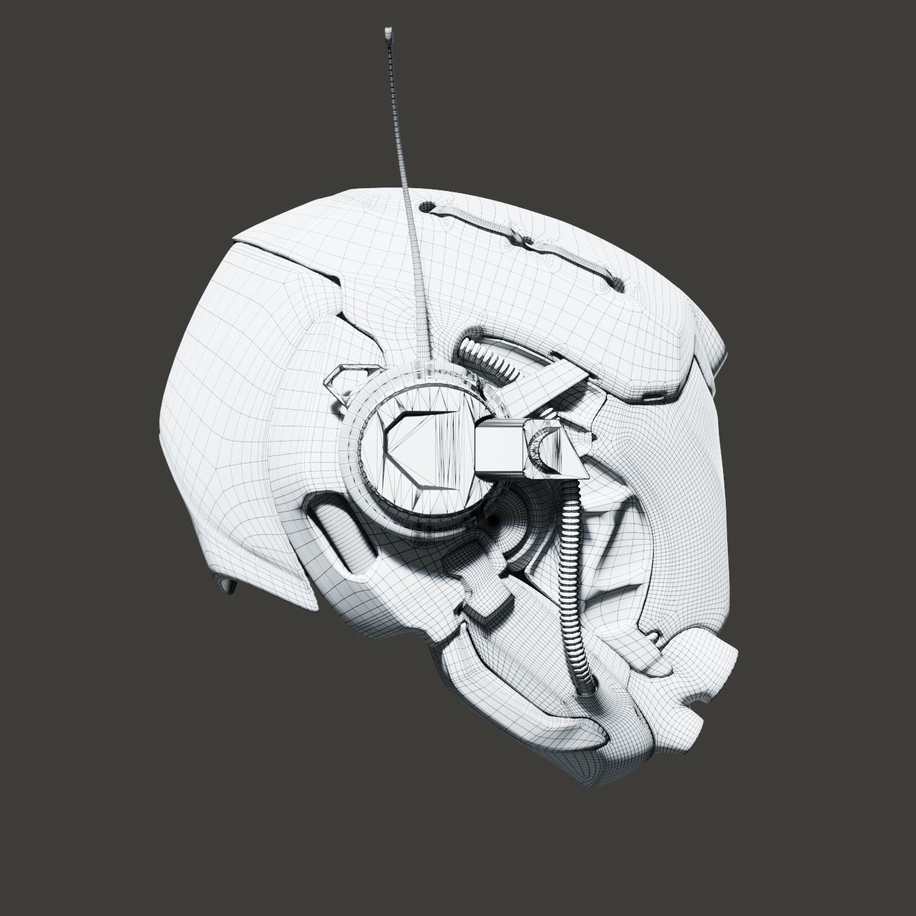 SciFi Helmet 5 version set 3D model_32
