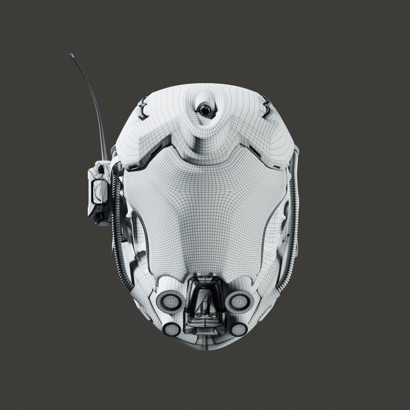 SciFi Helmet 5 version set 3D model_28