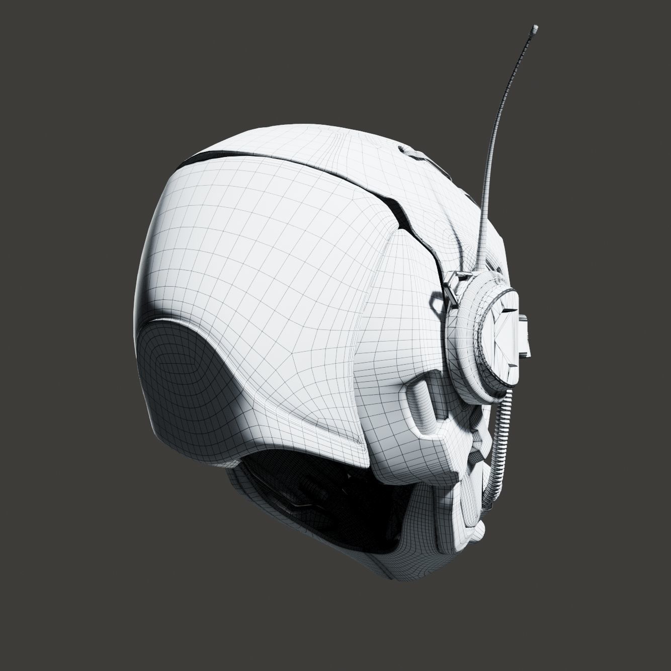 SciFi Helmet 5 version set 3D model_34