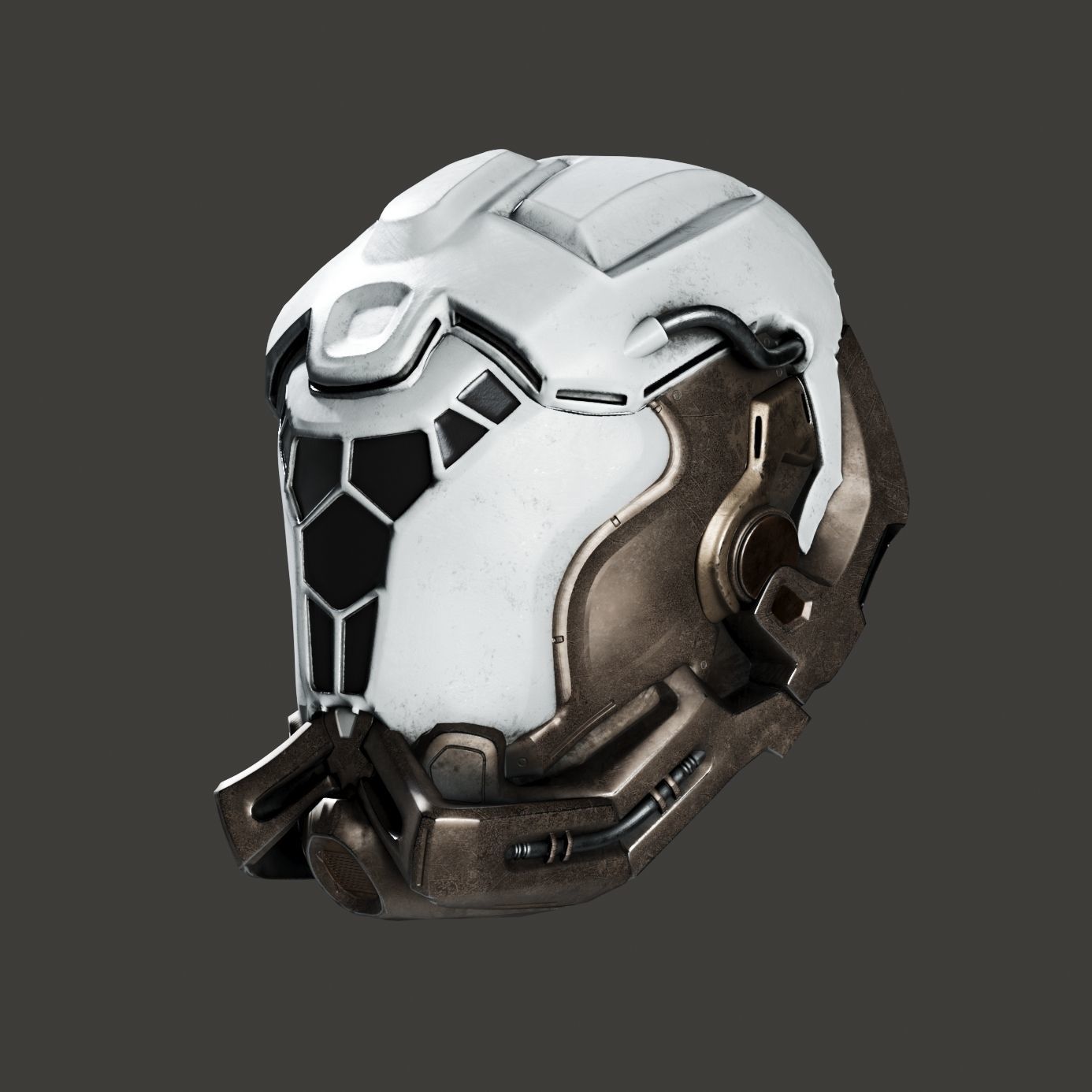 SciFi Helmet 5 version set 3D model_13