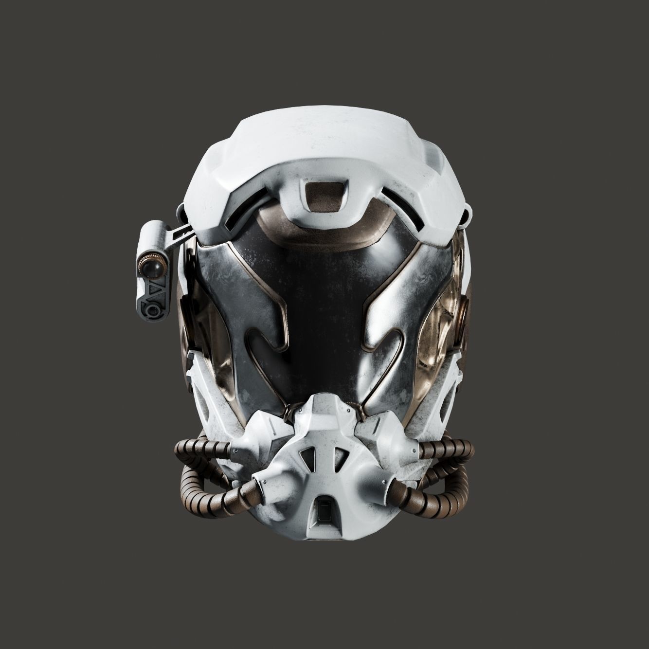 SciFi Helmet 5 version set 3D model_35