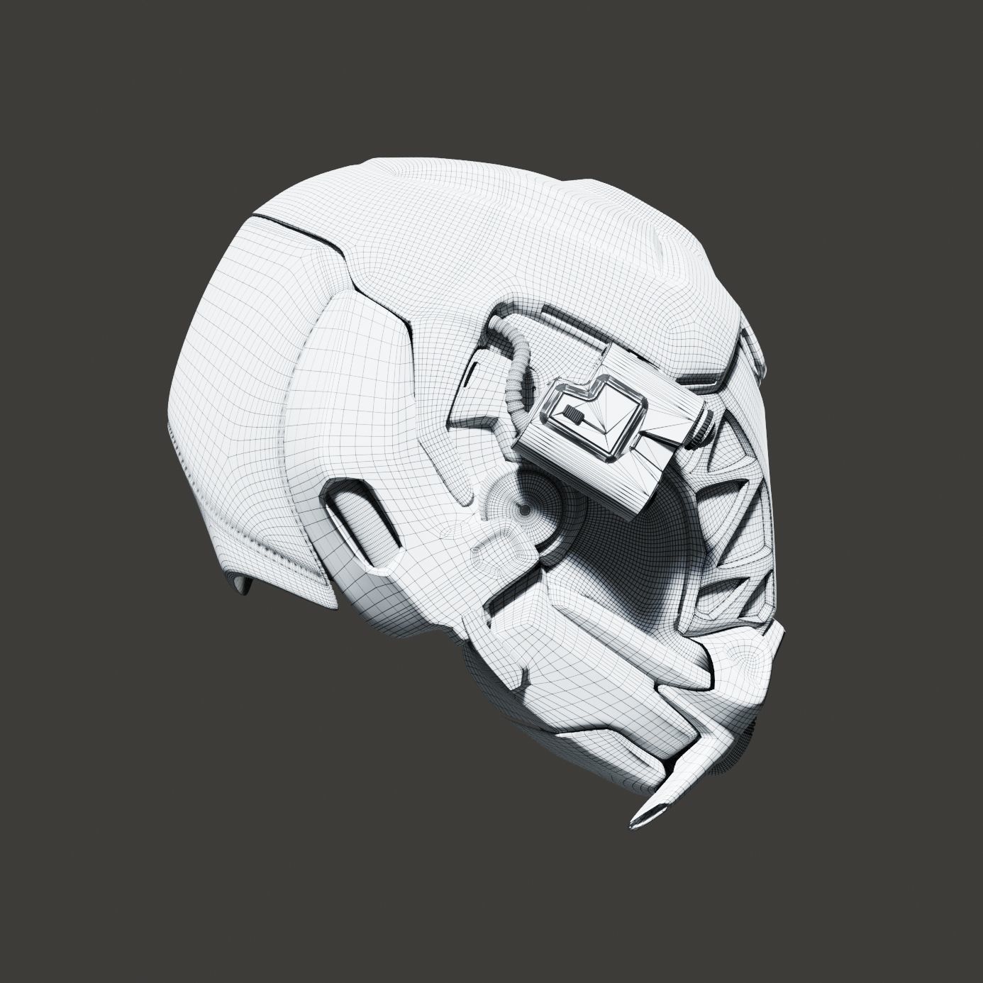 SciFi Helmet 5 version set 3D model_24