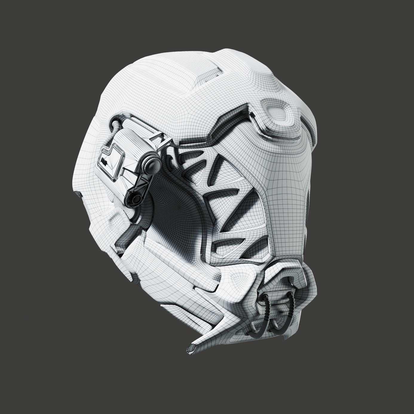 SciFi Helmet 5 version set 3D model_22
