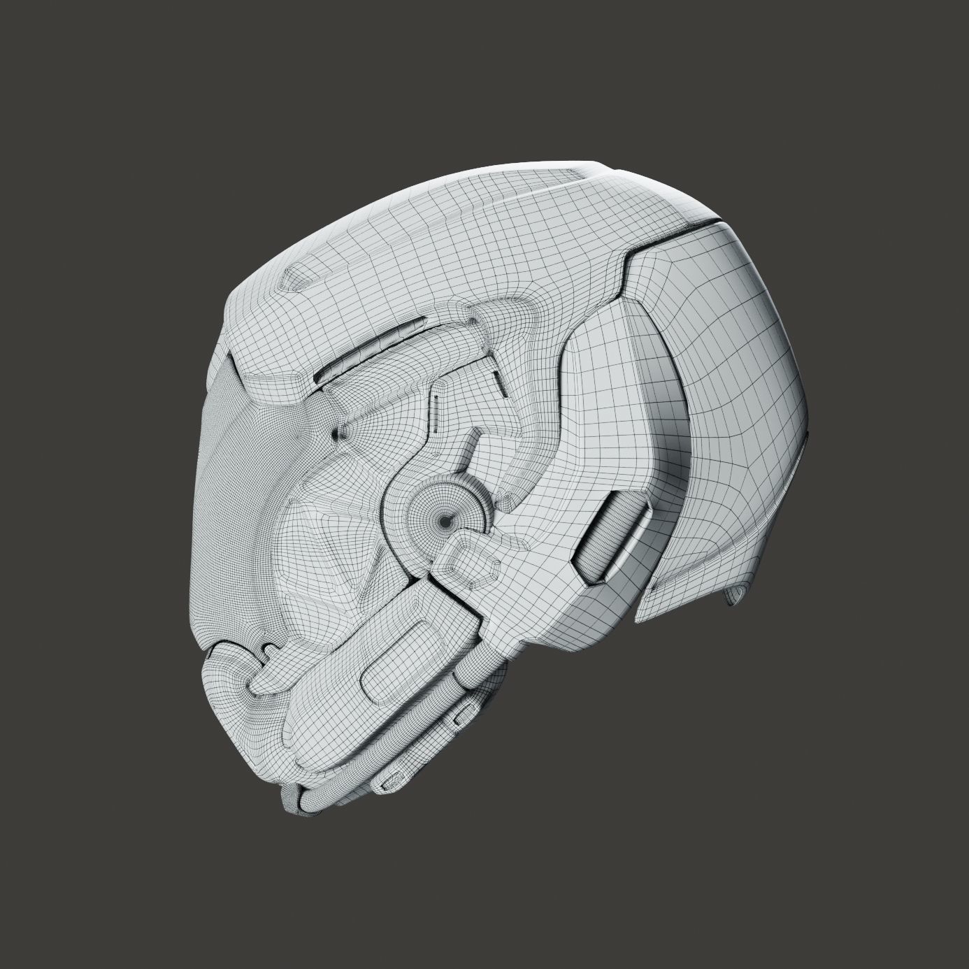 SciFi Helmet 5 version set 3D model_8