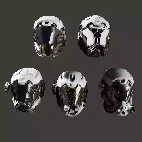 SciFi Helmet 5 version set