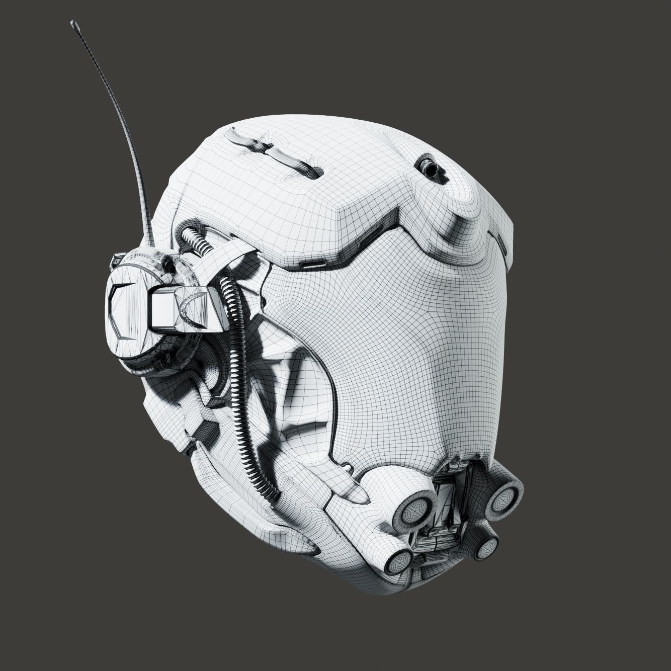 SciFi Helmet 5 version set 3D model_30